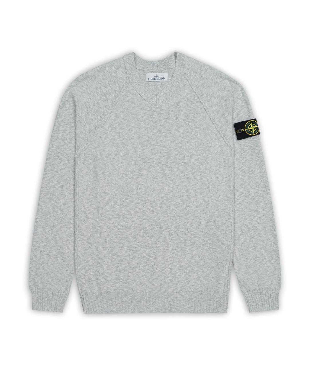 STONE ISLAND Серый хлопковый джемпер / свитер, фото 1