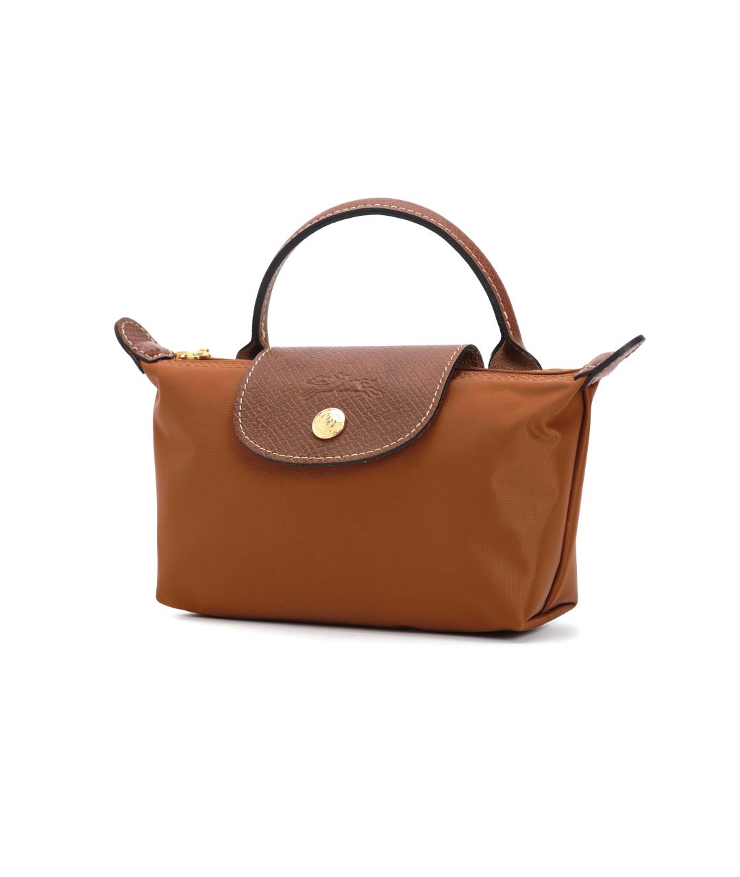 LONGCHAMP Коричневая тканевая сумка через плечо, фото 3