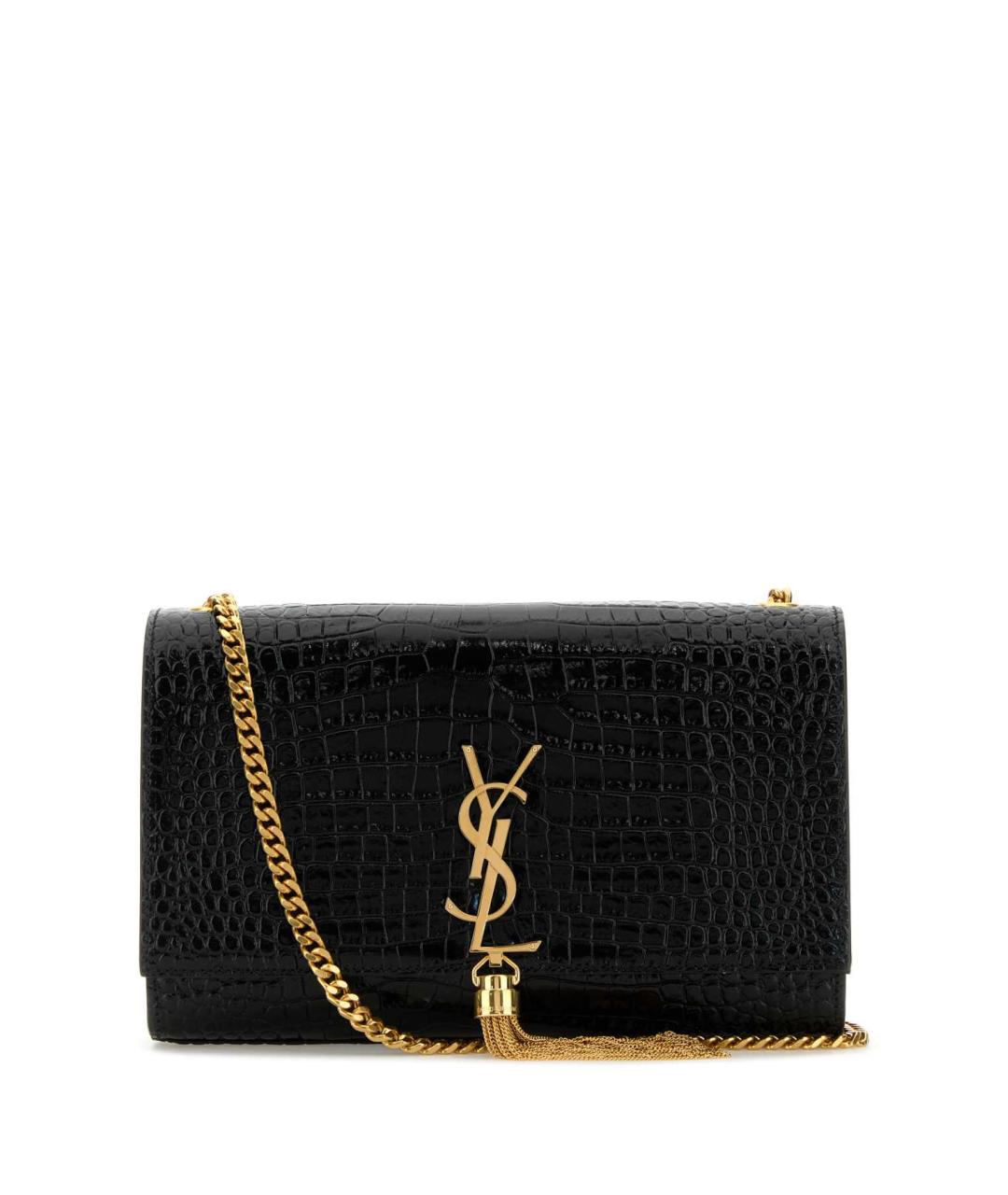 SAINT LAURENT Черная кожаная сумка через плечо, фото 1