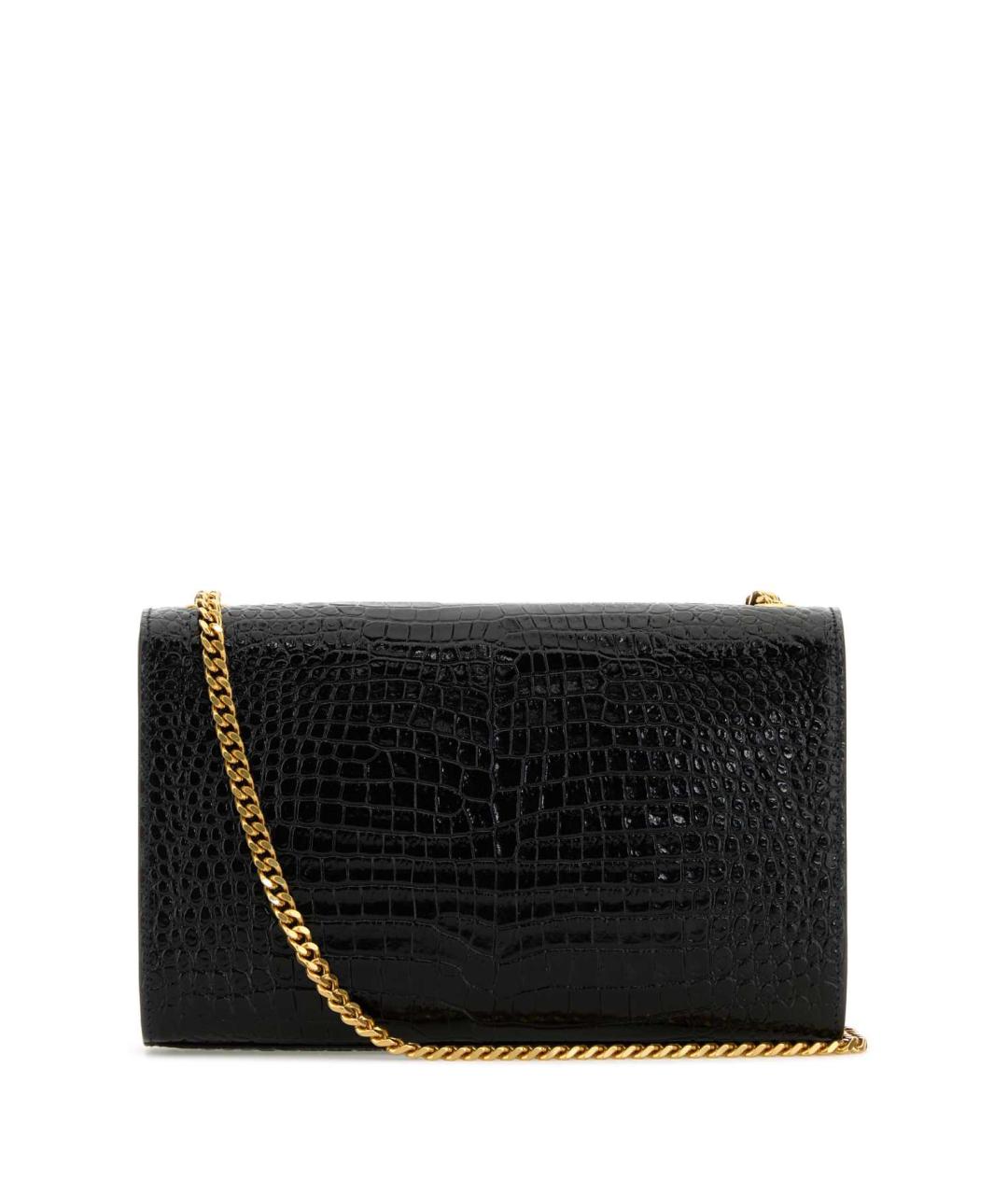 SAINT LAURENT Черная кожаная сумка через плечо, фото 3
