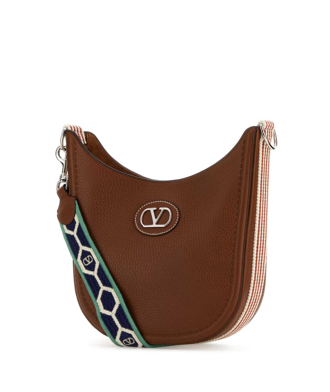 VALENTINO Коричневая кожаная сумка через плечо, фото 2