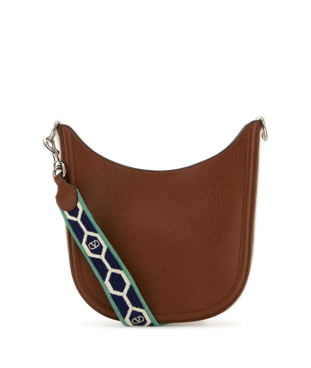 VALENTINO Коричневая кожаная сумка через плечо, фото 3