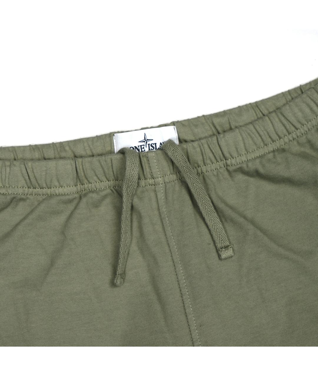 STONE ISLAND Хаки хлопковые повседневные брюки, фото 2