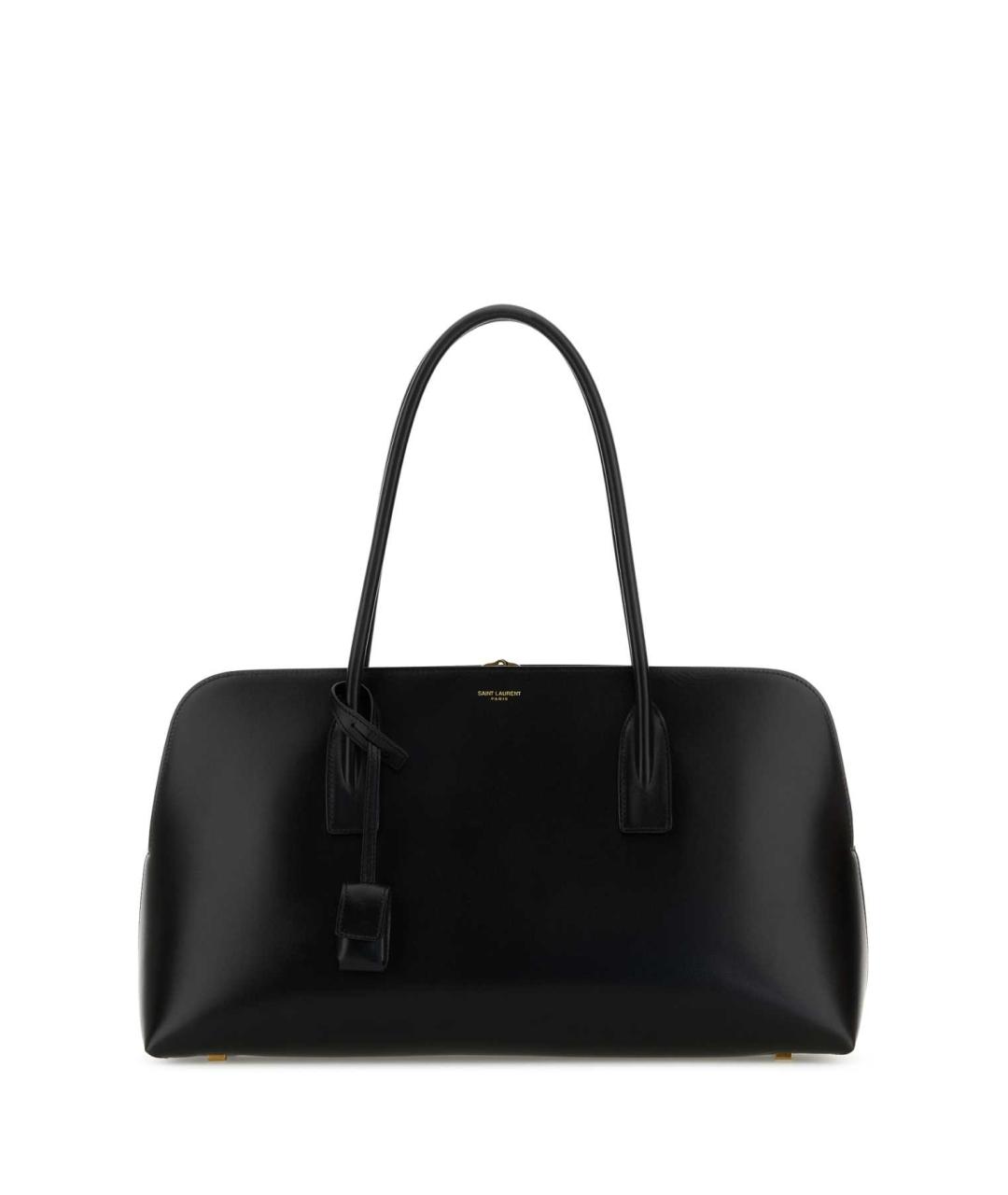 SAINT LAURENT Черная кожаная сумка тоут, фото 1