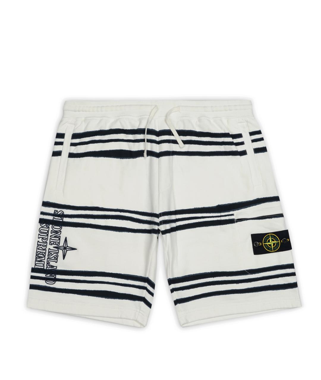 STONE ISLAND Белые хлопковые шорты, фото 1