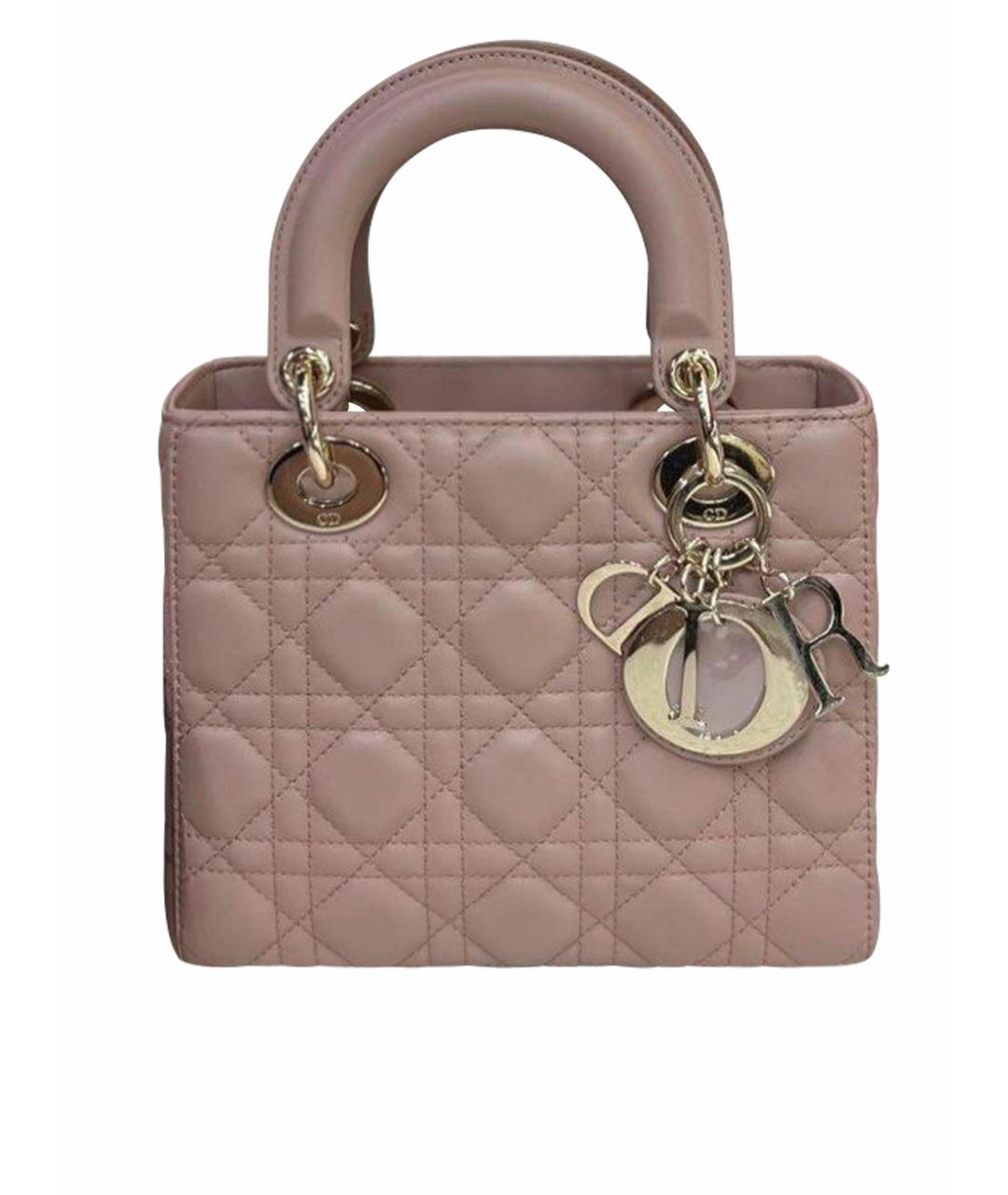 CHRISTIAN DIOR Розовая кожаная сумка с короткими ручками, фото 1