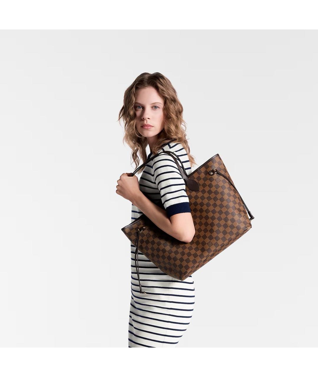 LOUIS VUITTON Коричневая кожаная сумка тоут, фото 4