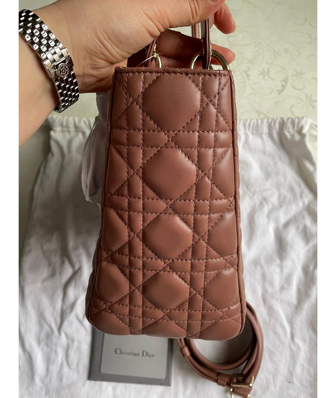 CHRISTIAN DIOR Красная кожаная сумка с короткими ручками, фото 4