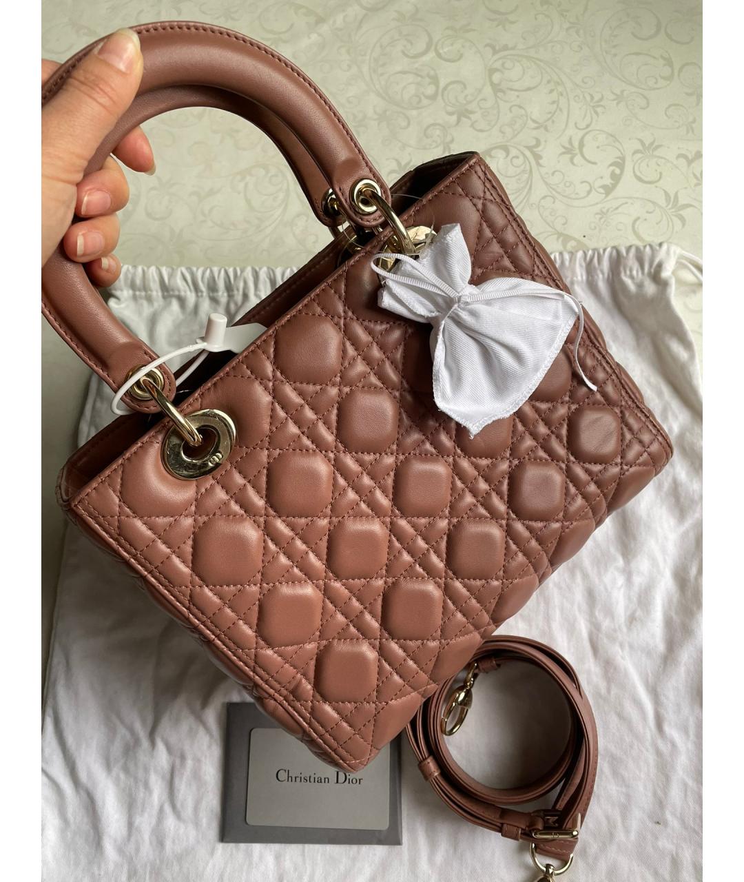 CHRISTIAN DIOR Красная кожаная сумка с короткими ручками, фото 2