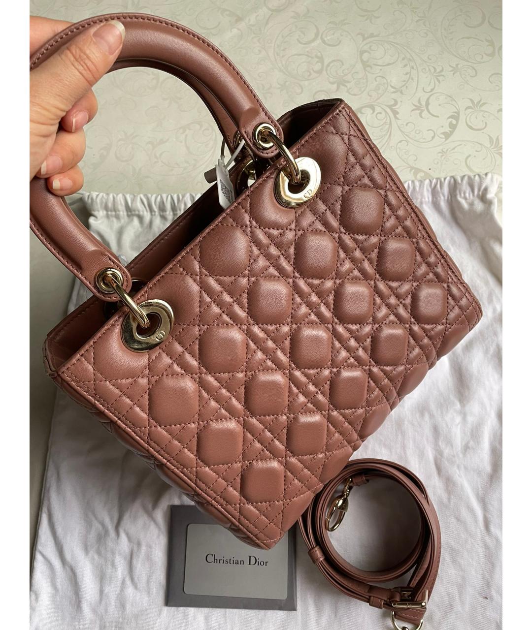 CHRISTIAN DIOR Красная кожаная сумка с короткими ручками, фото 3