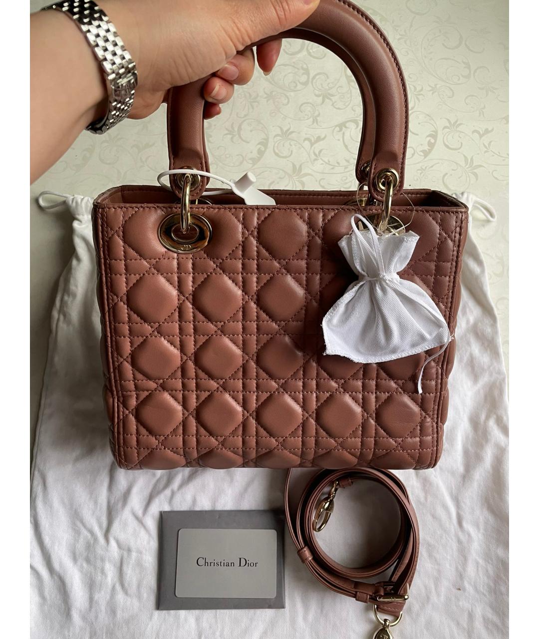CHRISTIAN DIOR Красная кожаная сумка с короткими ручками, фото 7