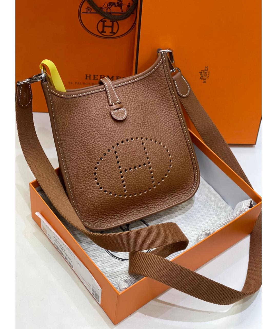 HERMES Коричневая кожаная сумка через плечо, фото 2