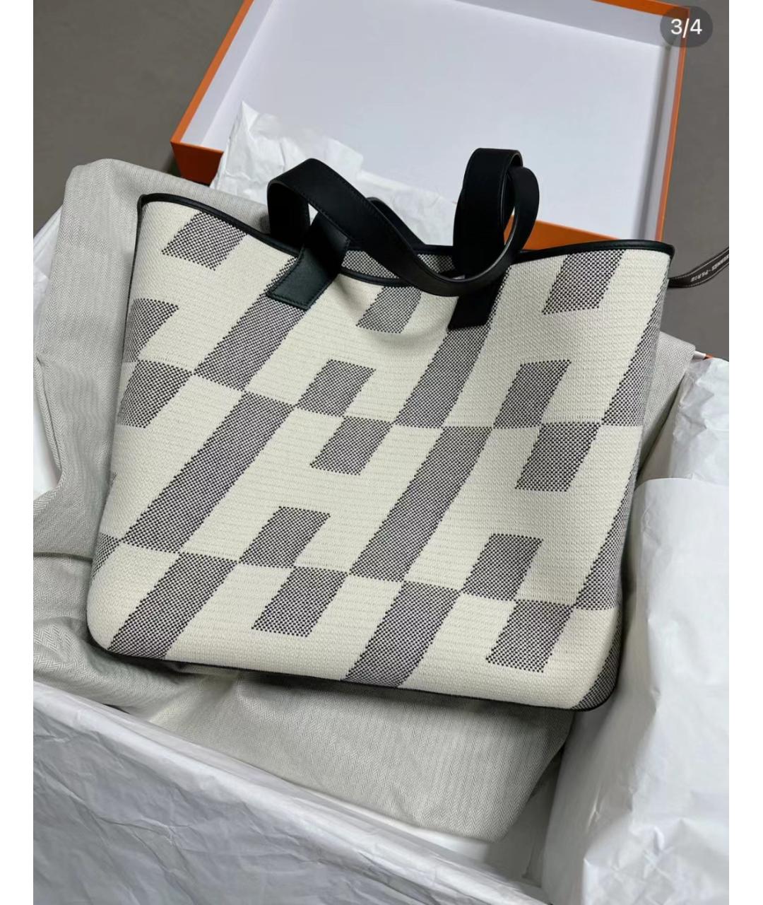 HERMES Белая сумка тоут, фото 4