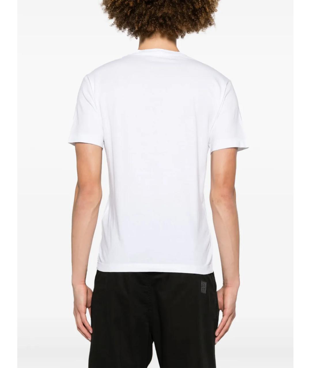 STONE ISLAND Белая хлопковая футболка, фото 2