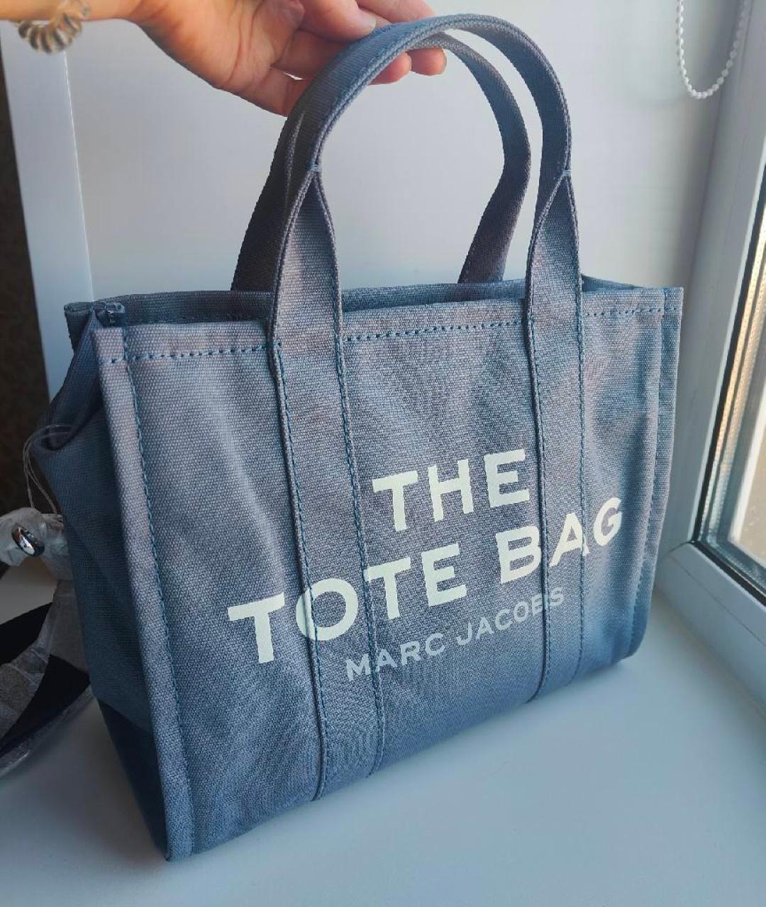 MARC JACOBS Голубая хлопковая сумка тоут, фото 8