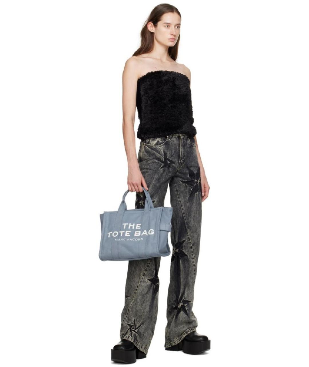 MARC JACOBS Голубая хлопковая сумка тоут, фото 2