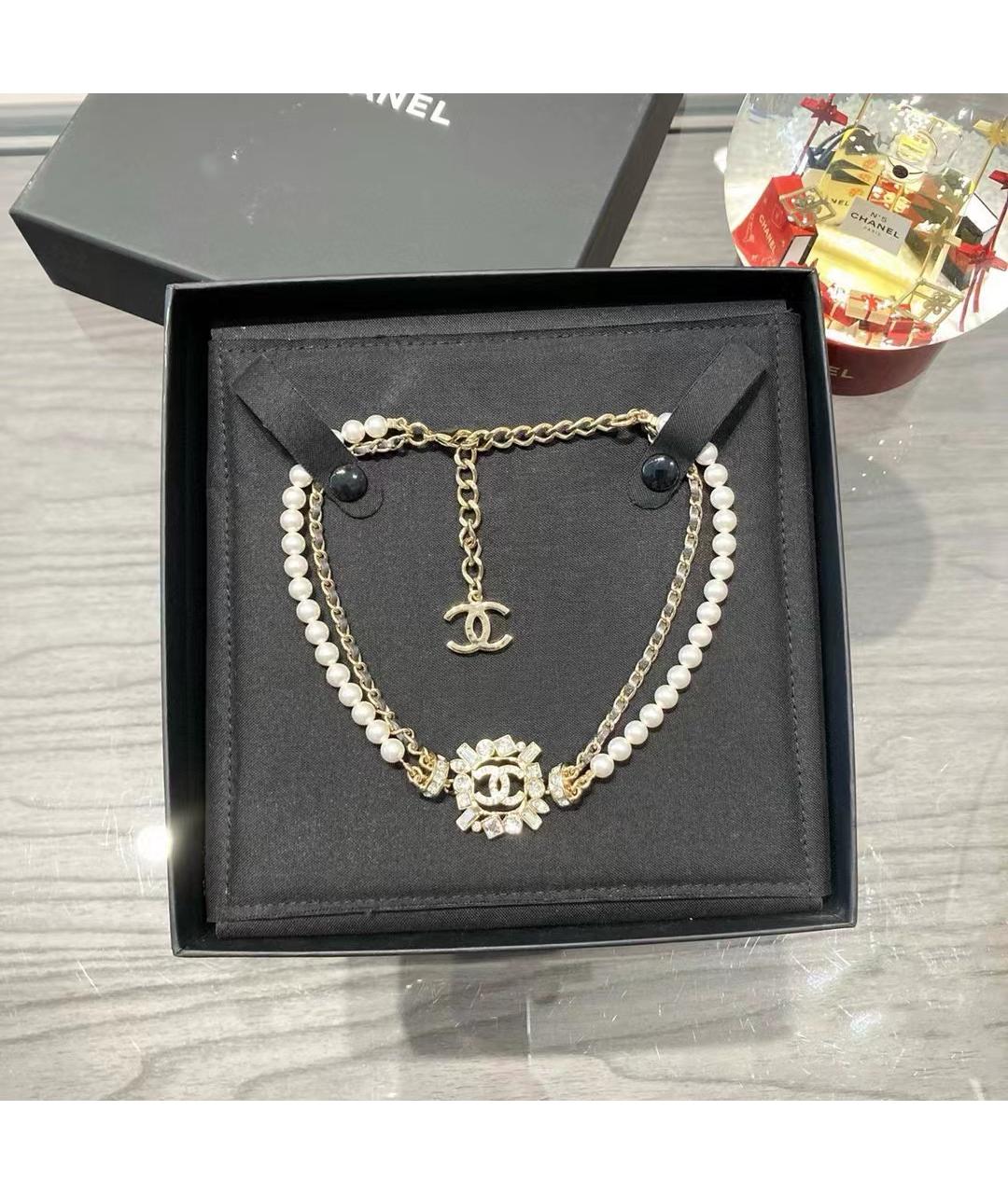 CHANEL Белое колье из бисера, фото 2