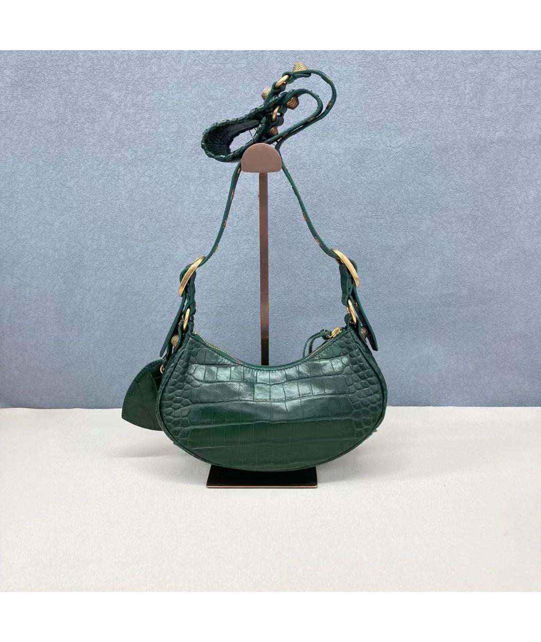 BALENCIAGA Зеленая кожаная сумка через плечо, фото 2