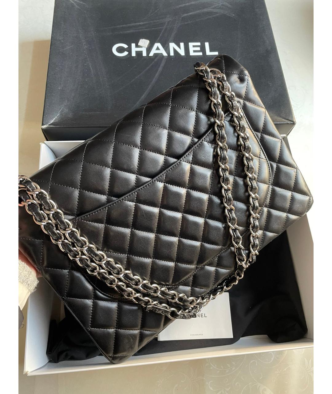 CHANEL Черная кожаная сумка через плечо, фото 3