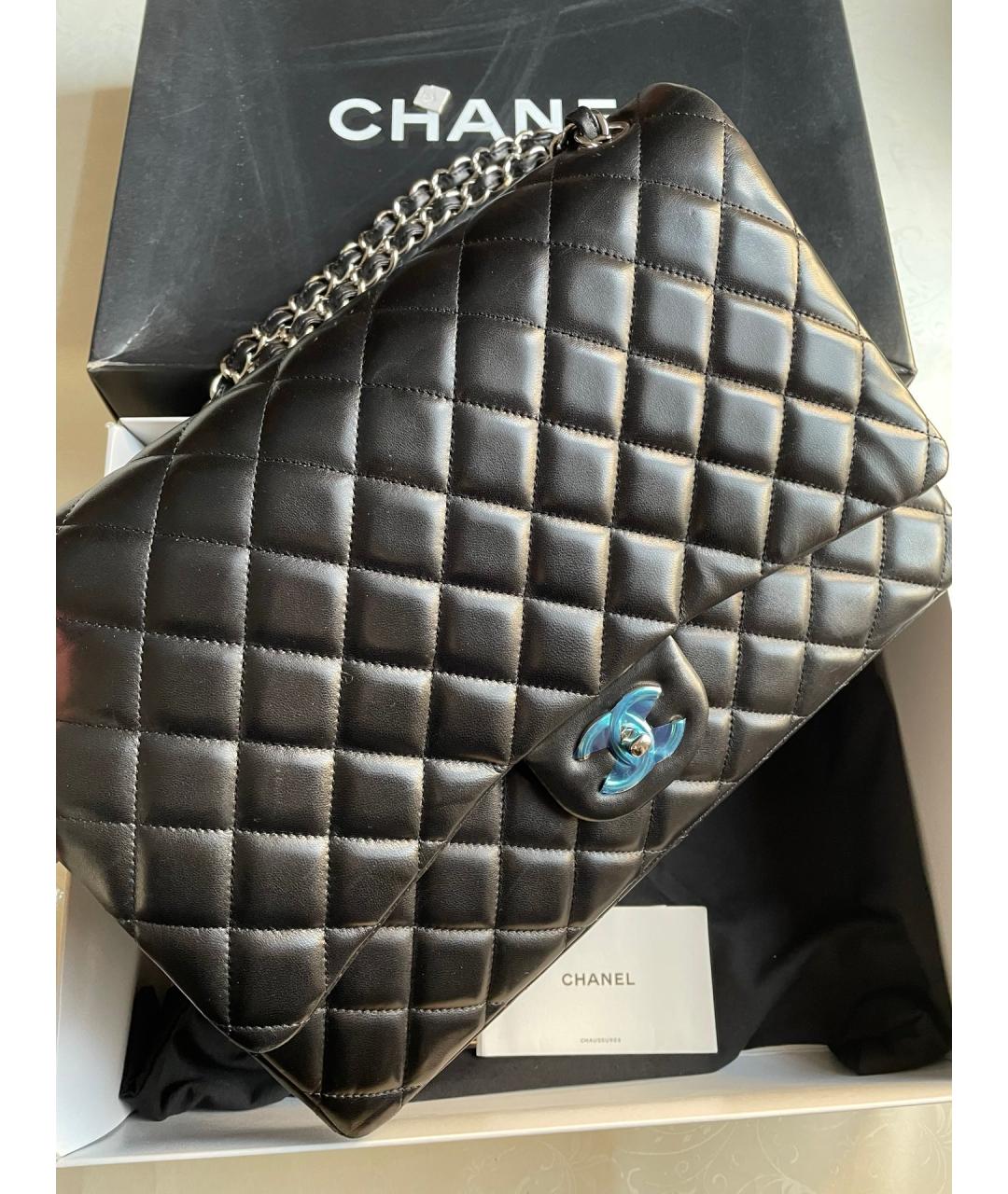 CHANEL Черная кожаная сумка через плечо, фото 2
