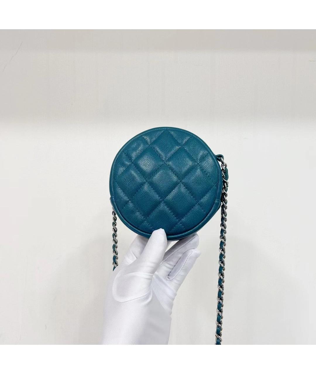 CHANEL Голубая кожаная сумка через плечо, фото 8