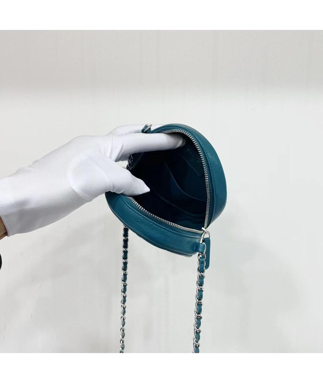 CHANEL Голубая кожаная сумка через плечо, фото 5