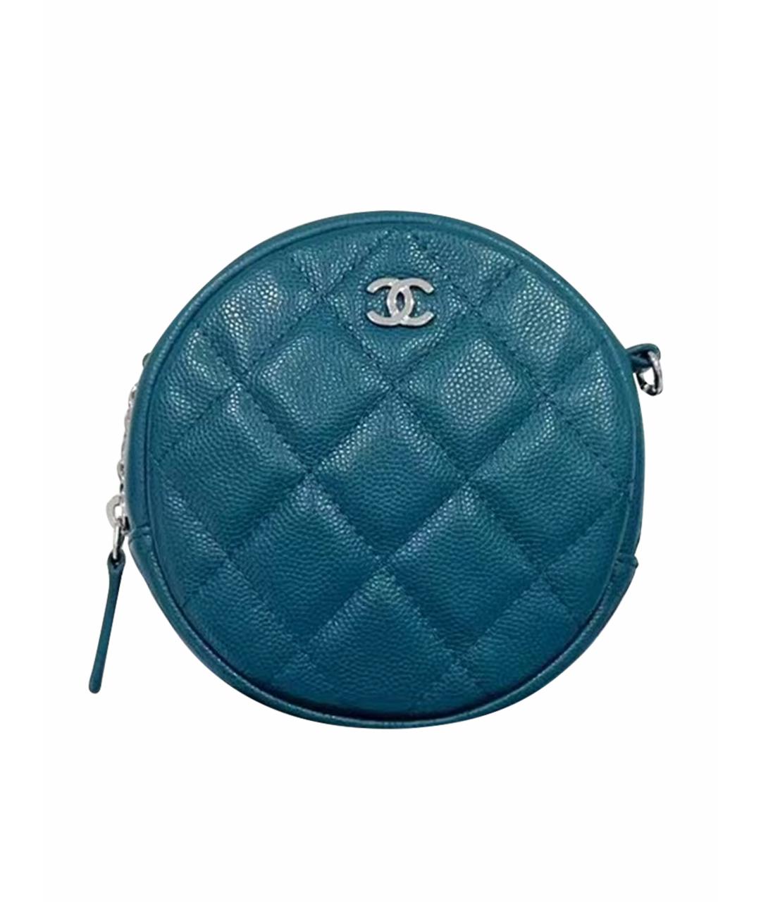 CHANEL Голубая кожаная сумка через плечо, фото 1