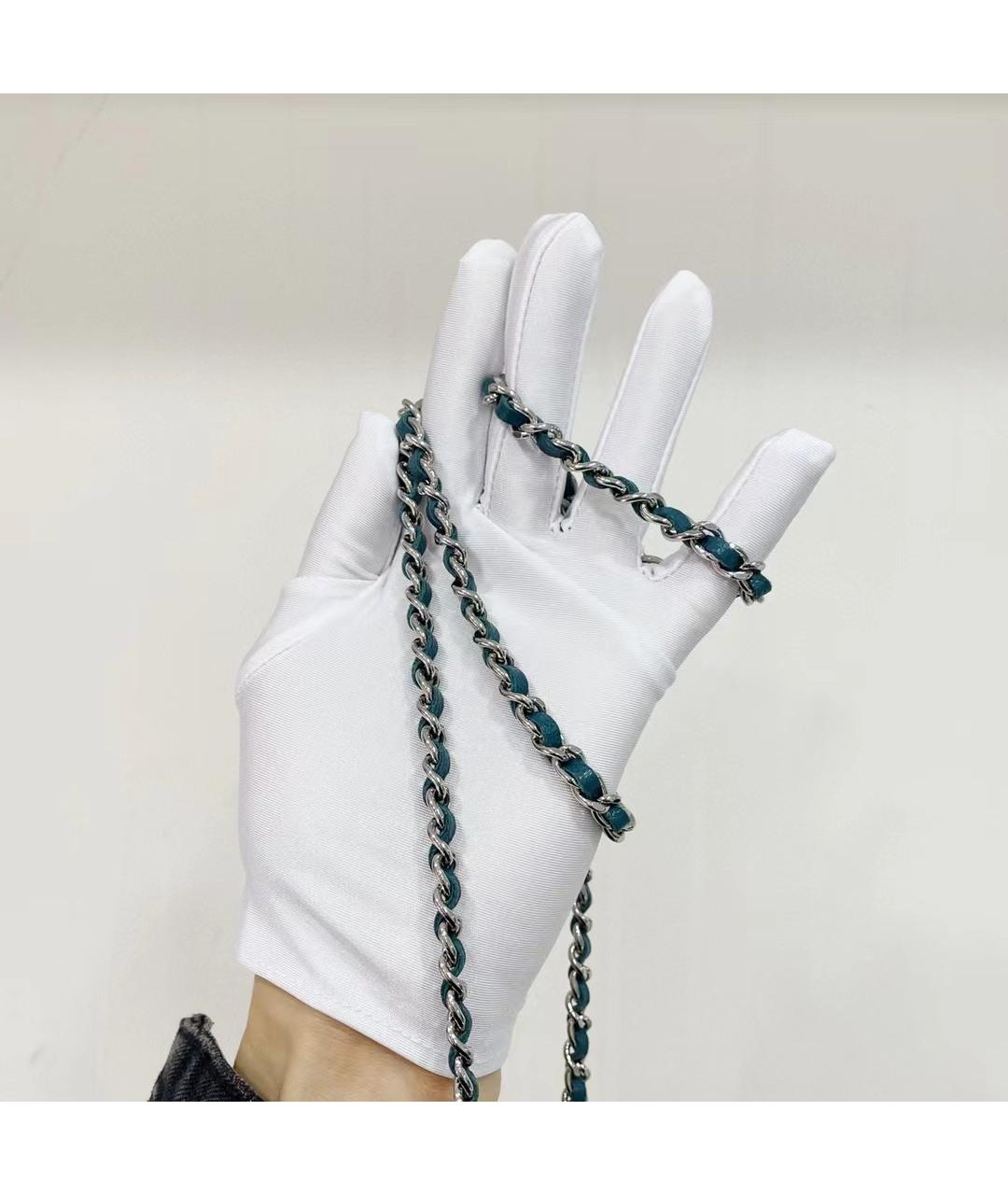 CHANEL Голубая кожаная сумка через плечо, фото 6