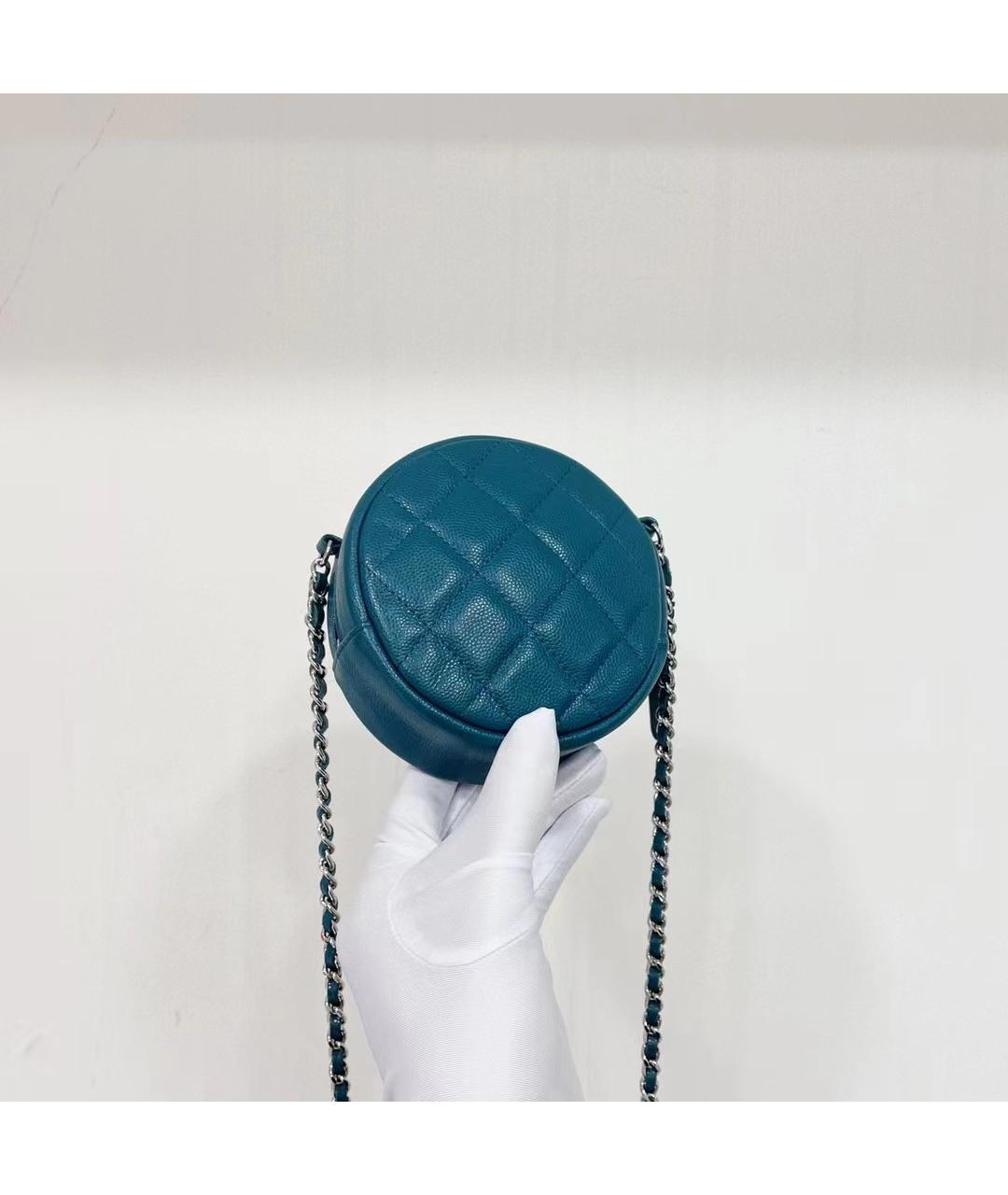 CHANEL Голубая кожаная сумка через плечо, фото 2