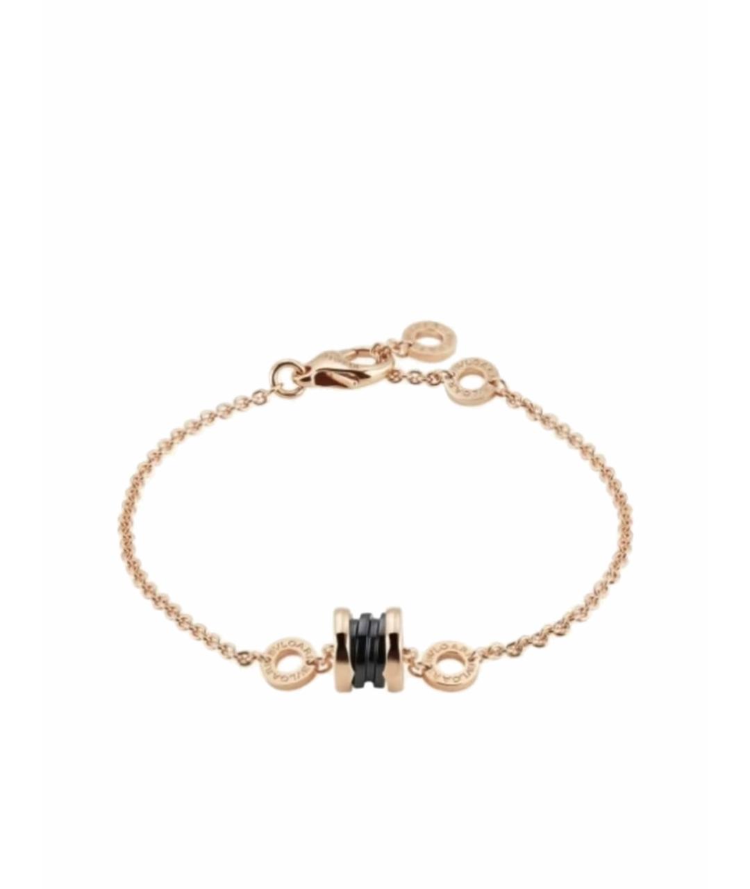 BVLGARI Черный браслет из розового золота, фото 1