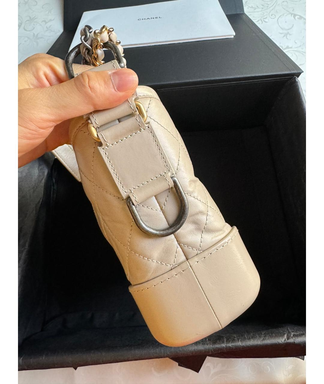 CHANEL Хаки кожаная сумка через плечо, фото 5