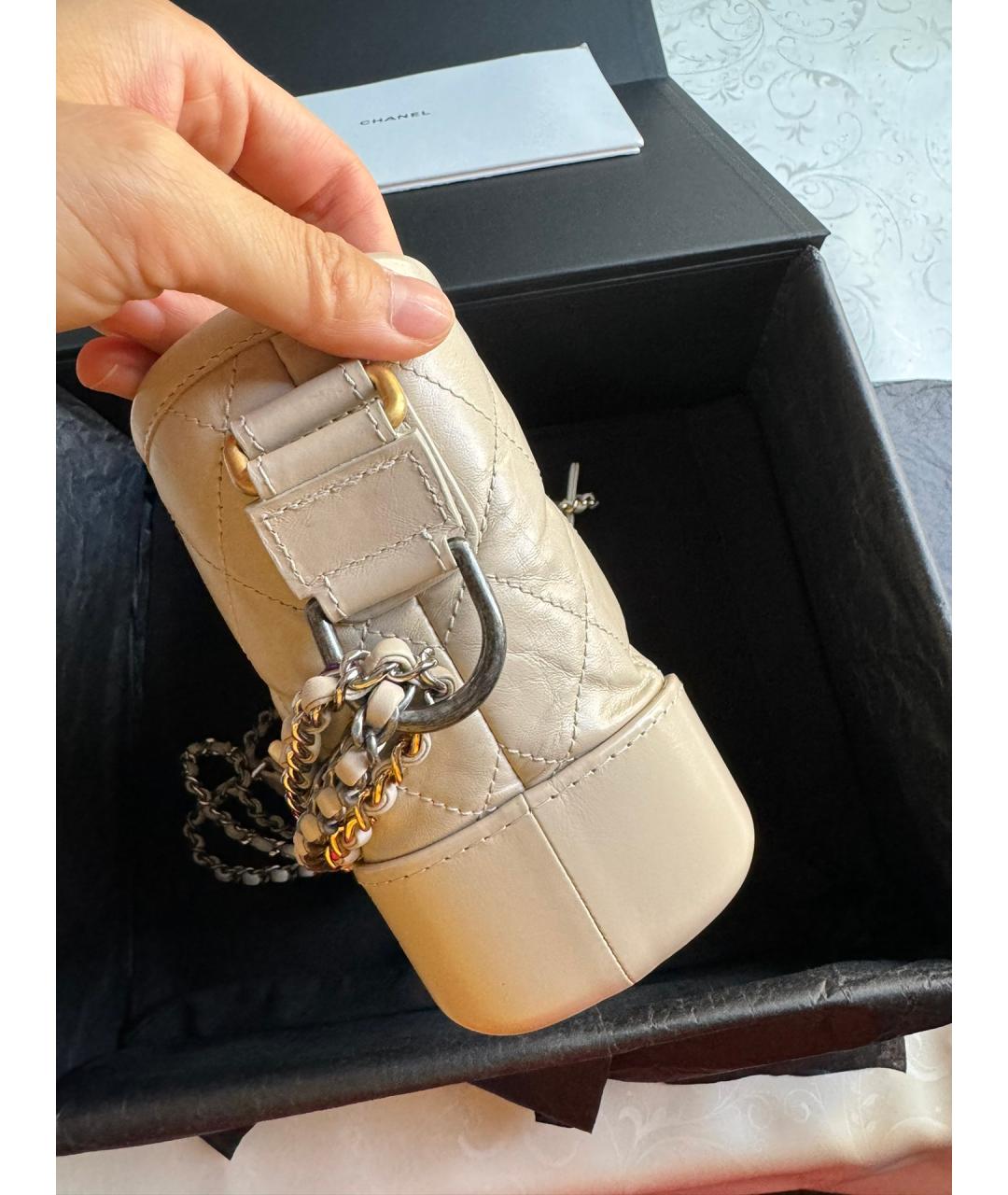 CHANEL Хаки кожаная сумка через плечо, фото 4