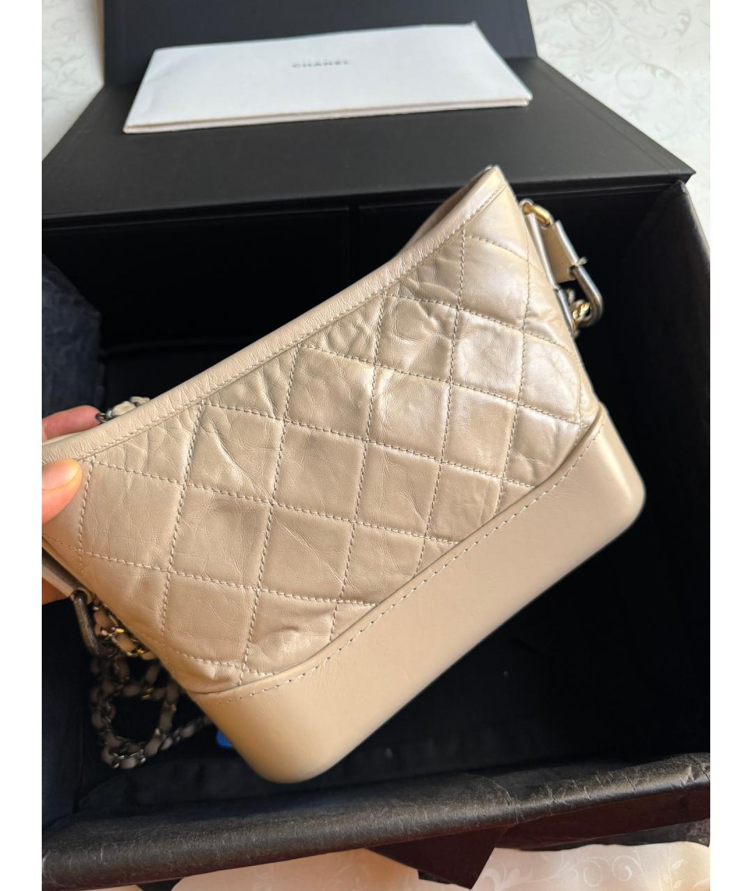 CHANEL Хаки кожаная сумка через плечо, фото 3