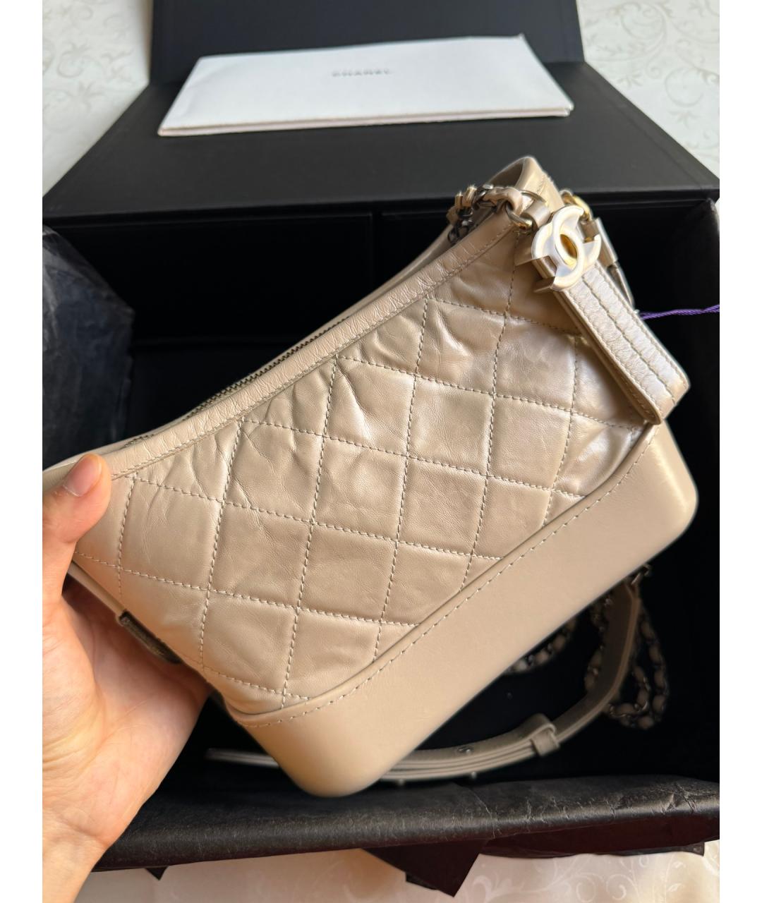 CHANEL Хаки кожаная сумка через плечо, фото 2