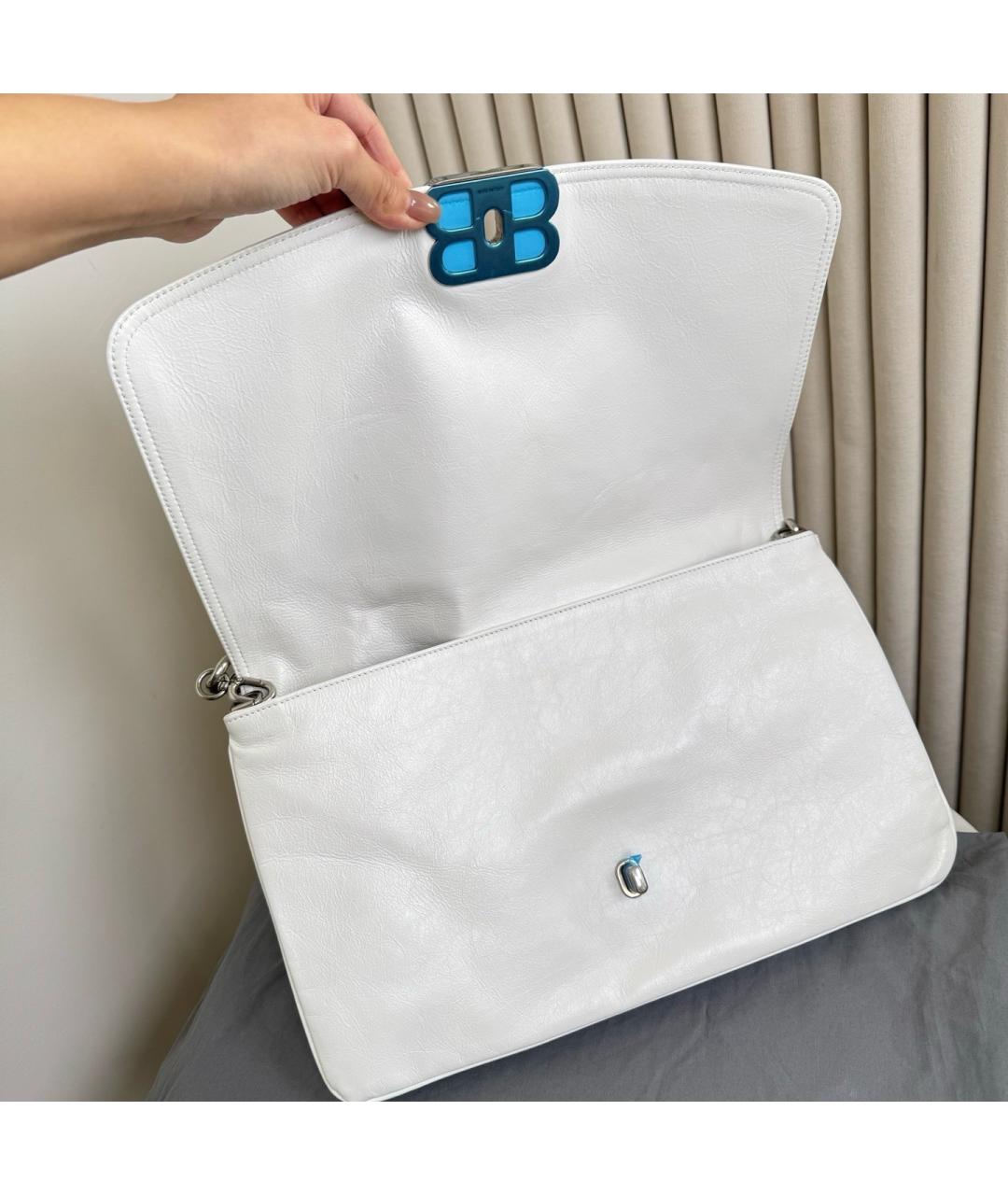 BALENCIAGA Белая кожаная сумка через плечо, фото 5