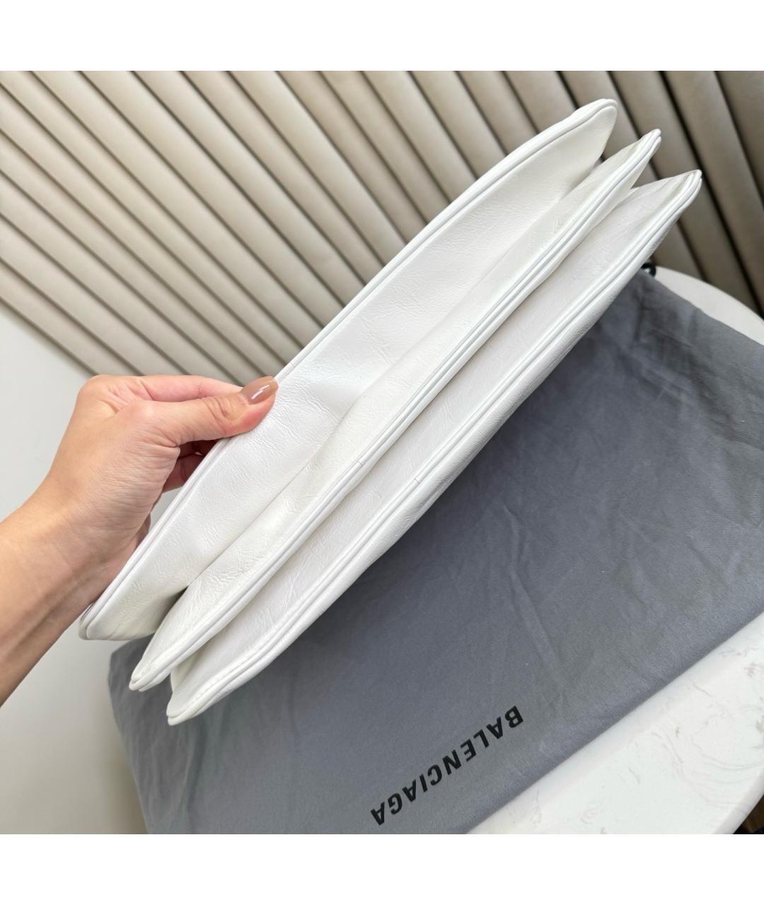 BALENCIAGA Белая кожаная сумка через плечо, фото 8