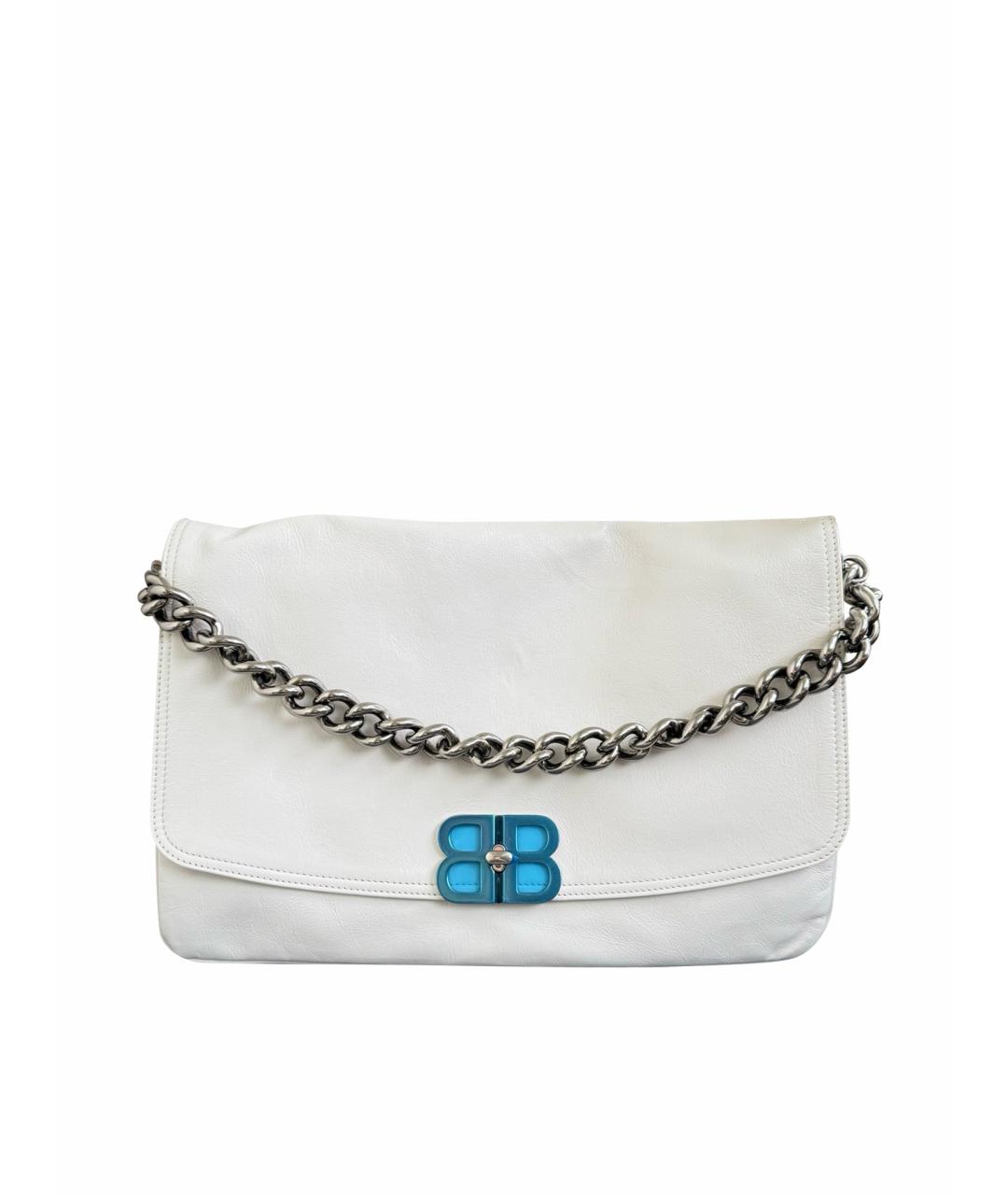 BALENCIAGA Белая кожаная сумка через плечо, фото 1