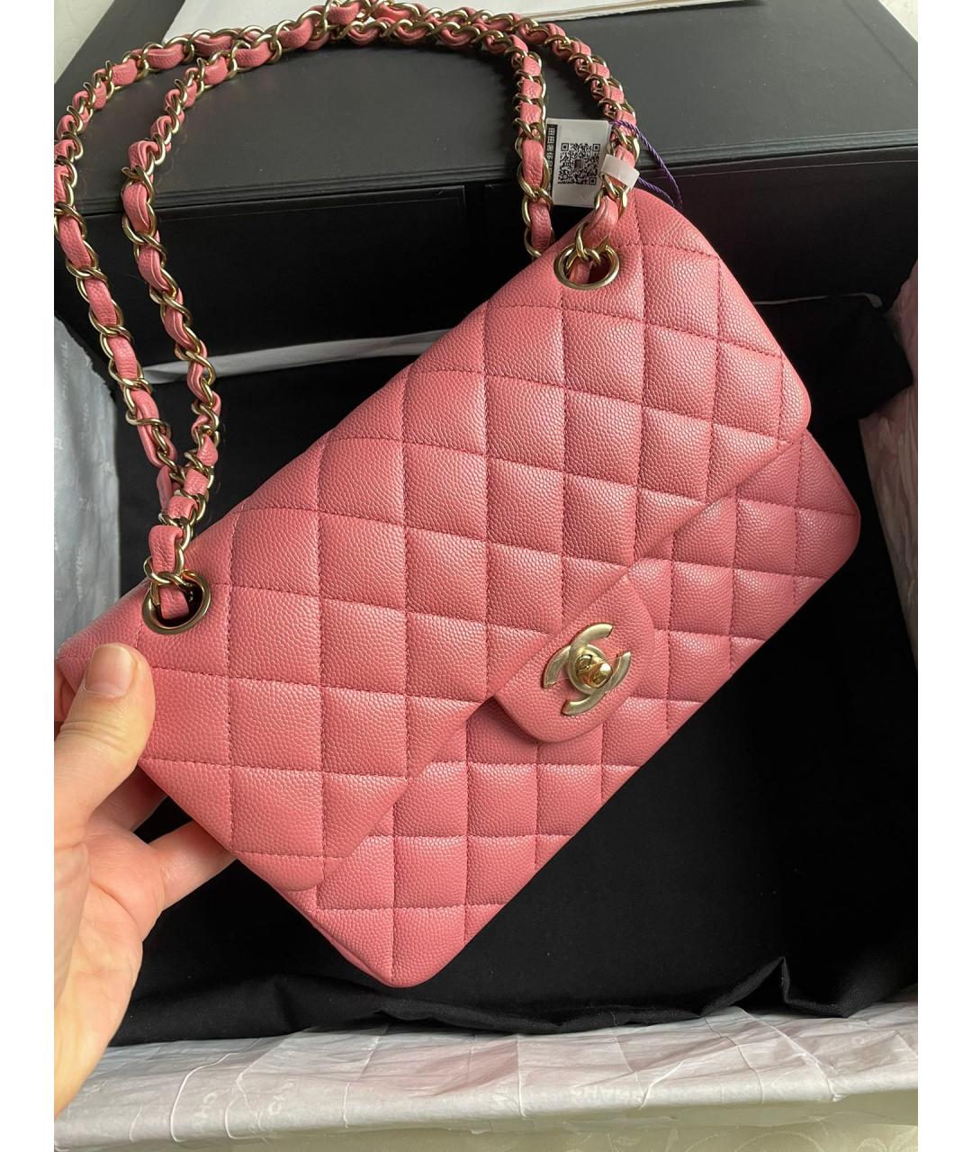 CHANEL Розовая кожаная сумка через плечо, фото 2