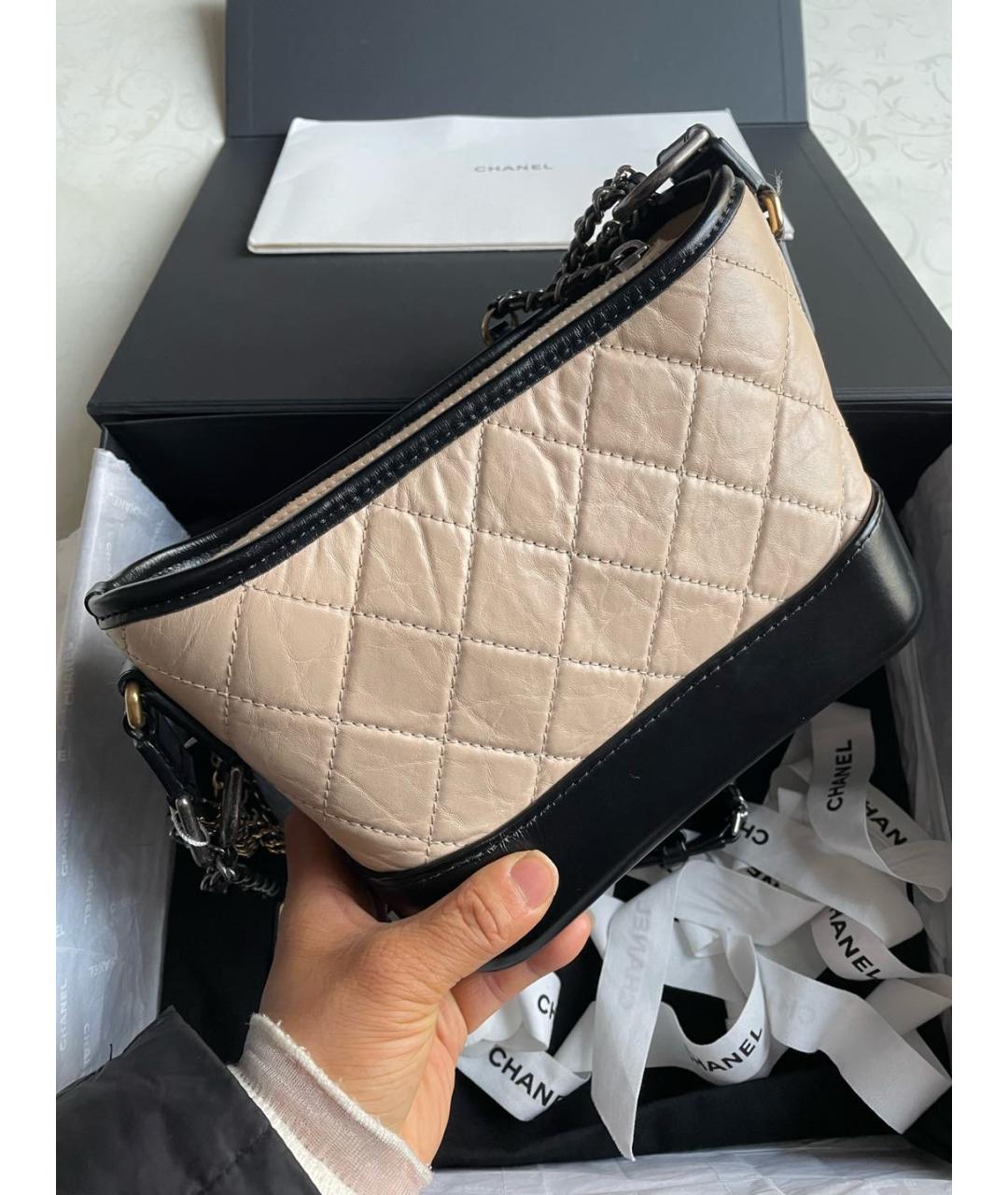 CHANEL Хаки кожаная сумка через плечо, фото 3