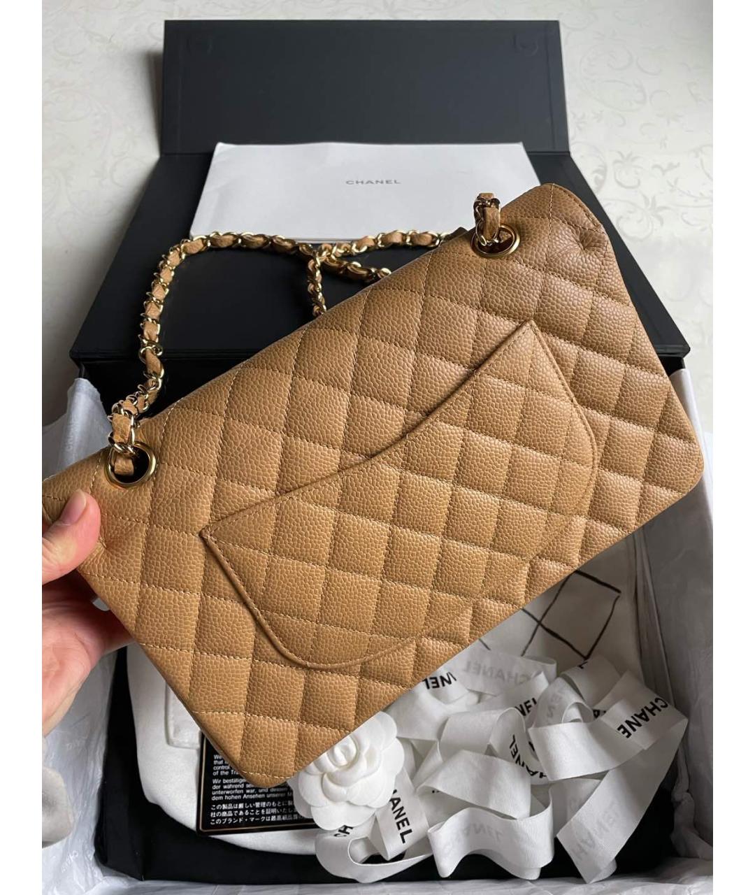 CHANEL Хаки кожаная сумка через плечо, фото 3