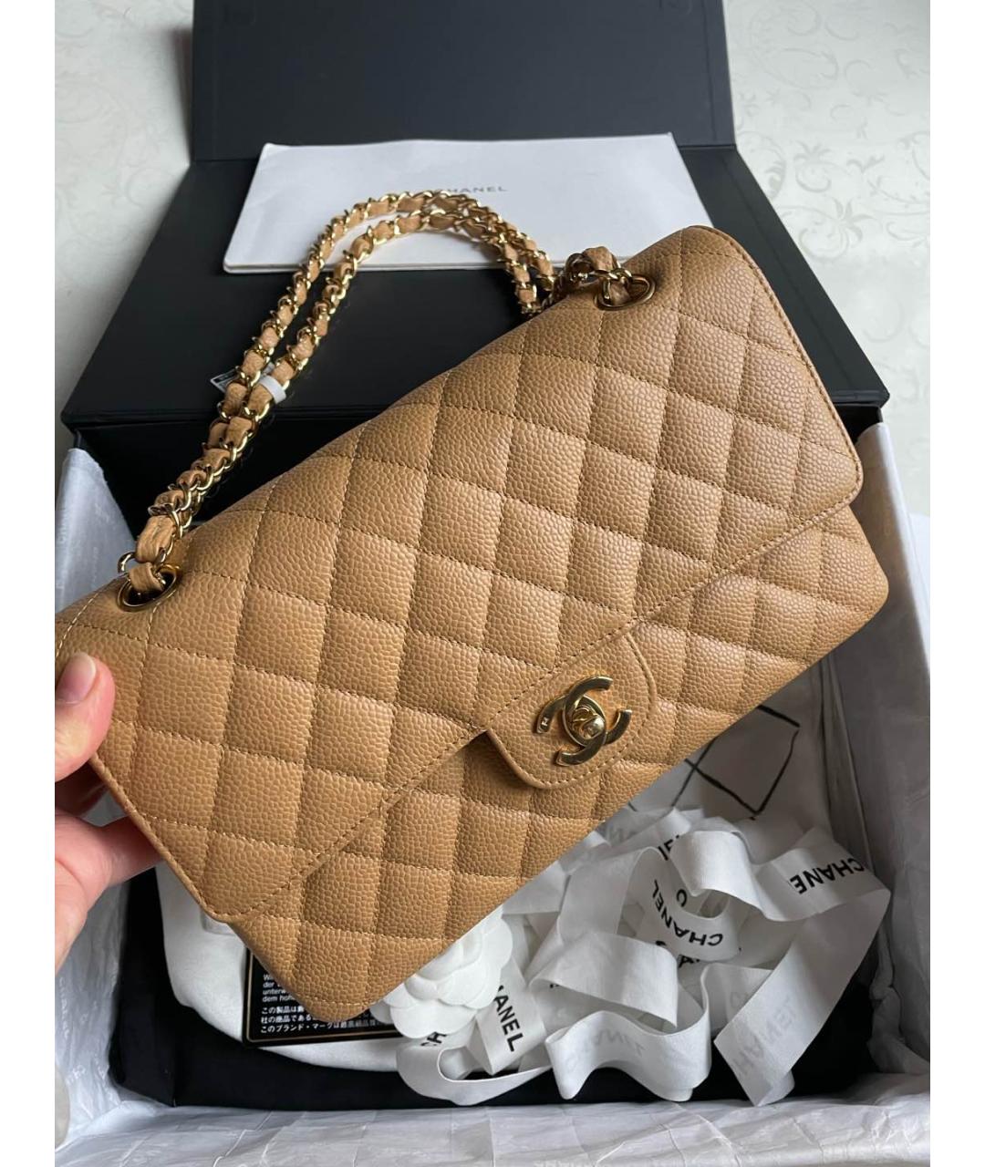 CHANEL Хаки кожаная сумка через плечо, фото 2