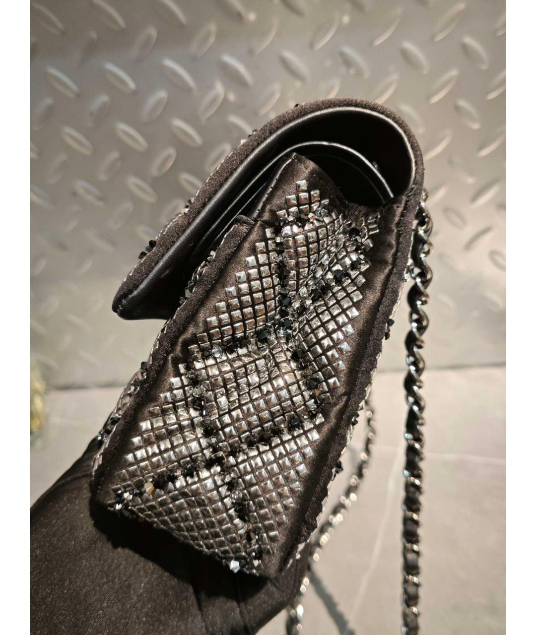 CHANEL Черная шелковая сумка через плечо, фото 2