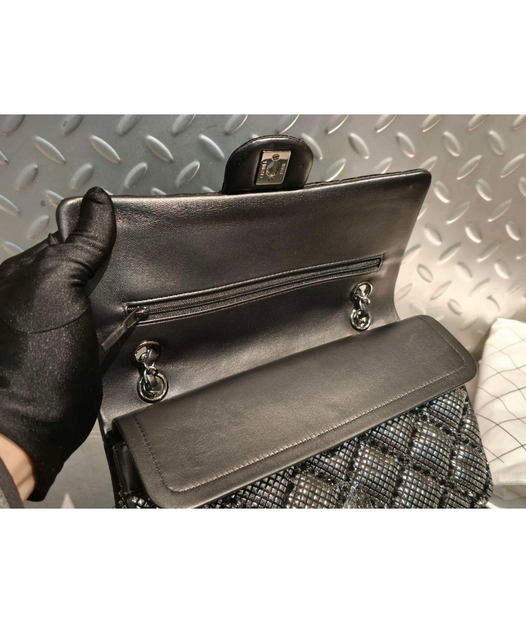 CHANEL Черная шелковая сумка через плечо, фото 6