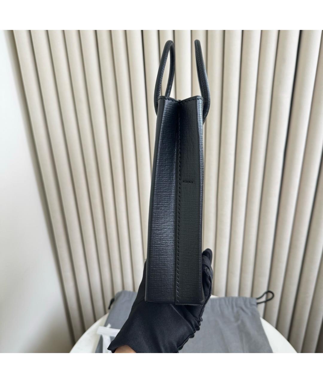 BALENCIAGA Черная кожаная сумка тоут, фото 5