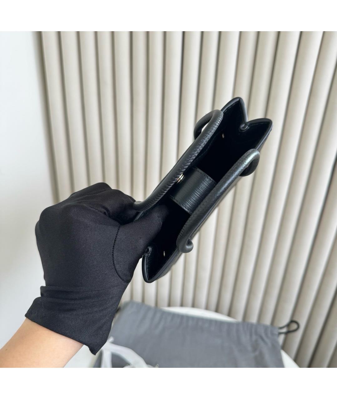 BALENCIAGA Черная кожаная сумка тоут, фото 7