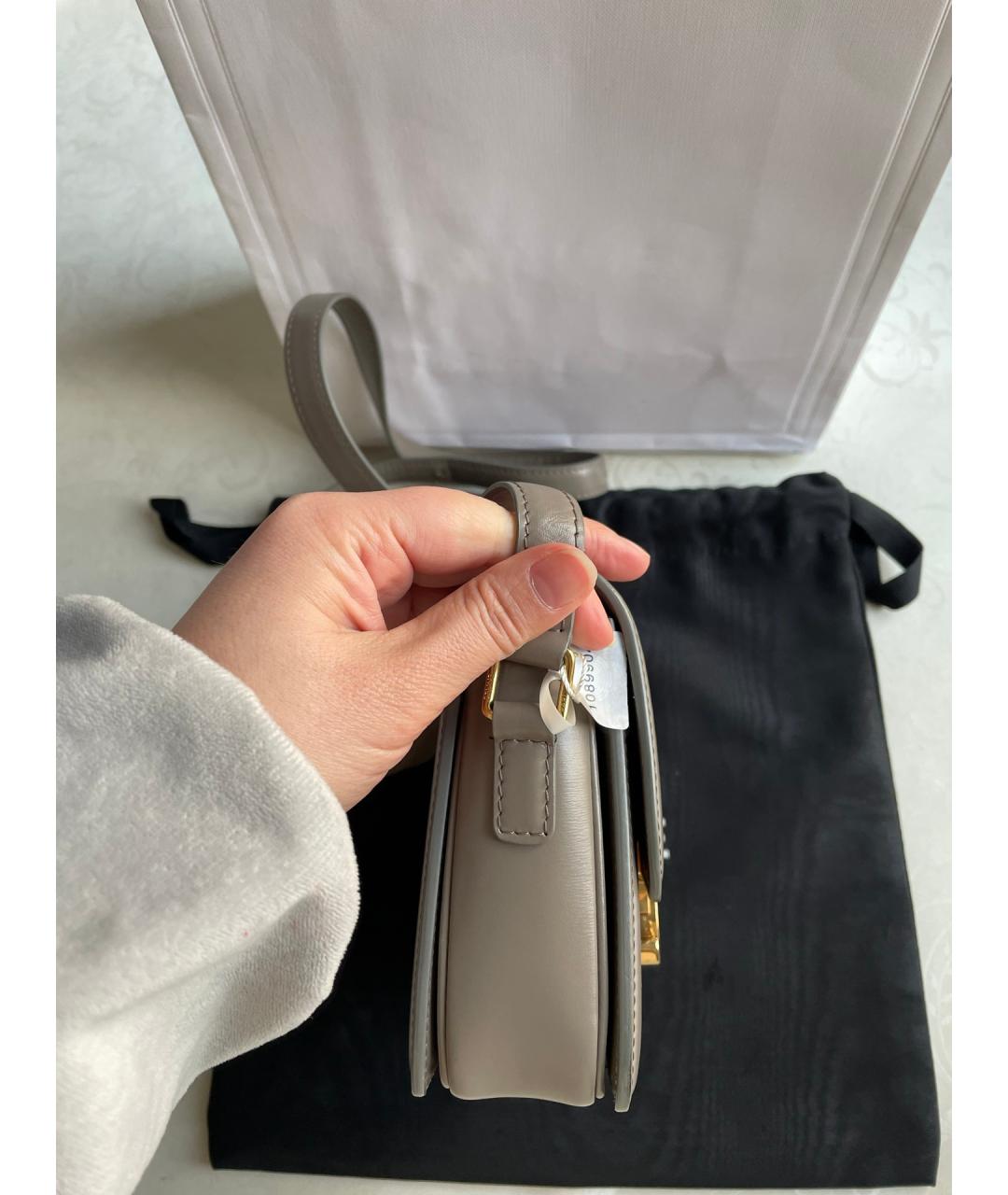 CELINE Серая кожаная сумка через плечо, фото 5