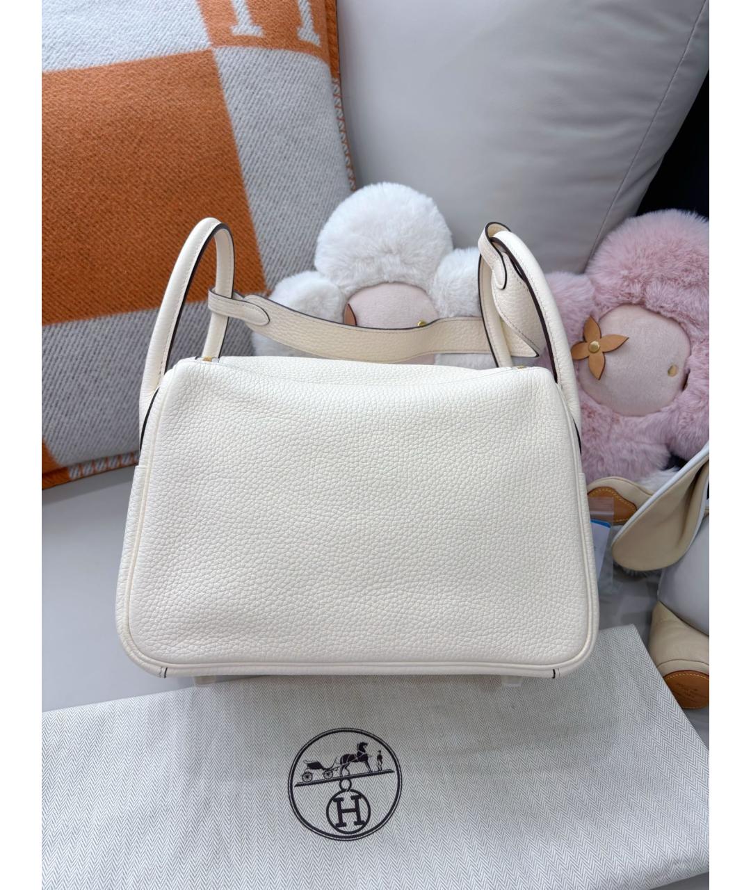 HERMES Белая кожаная сумка через плечо, фото 4