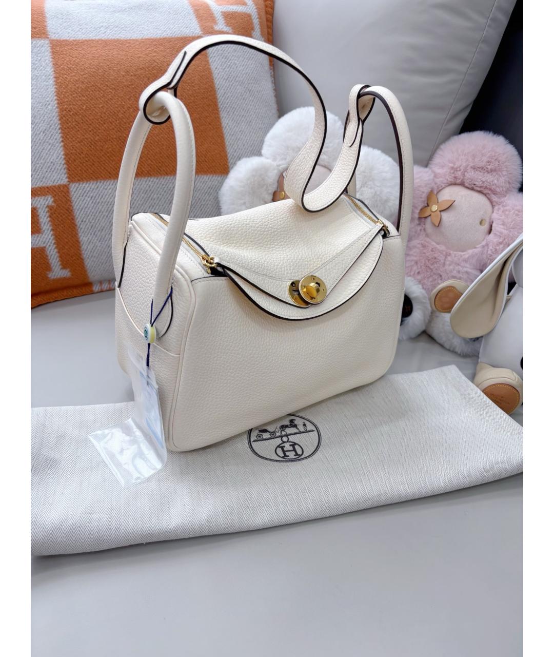 HERMES Белая кожаная сумка через плечо, фото 9