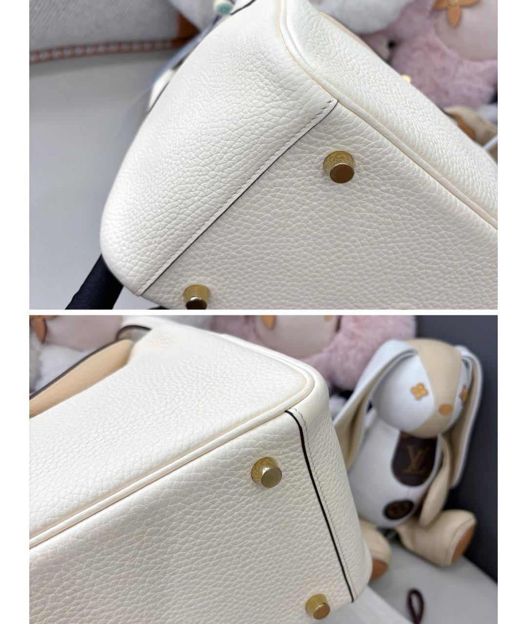 HERMES Белая кожаная сумка через плечо, фото 6