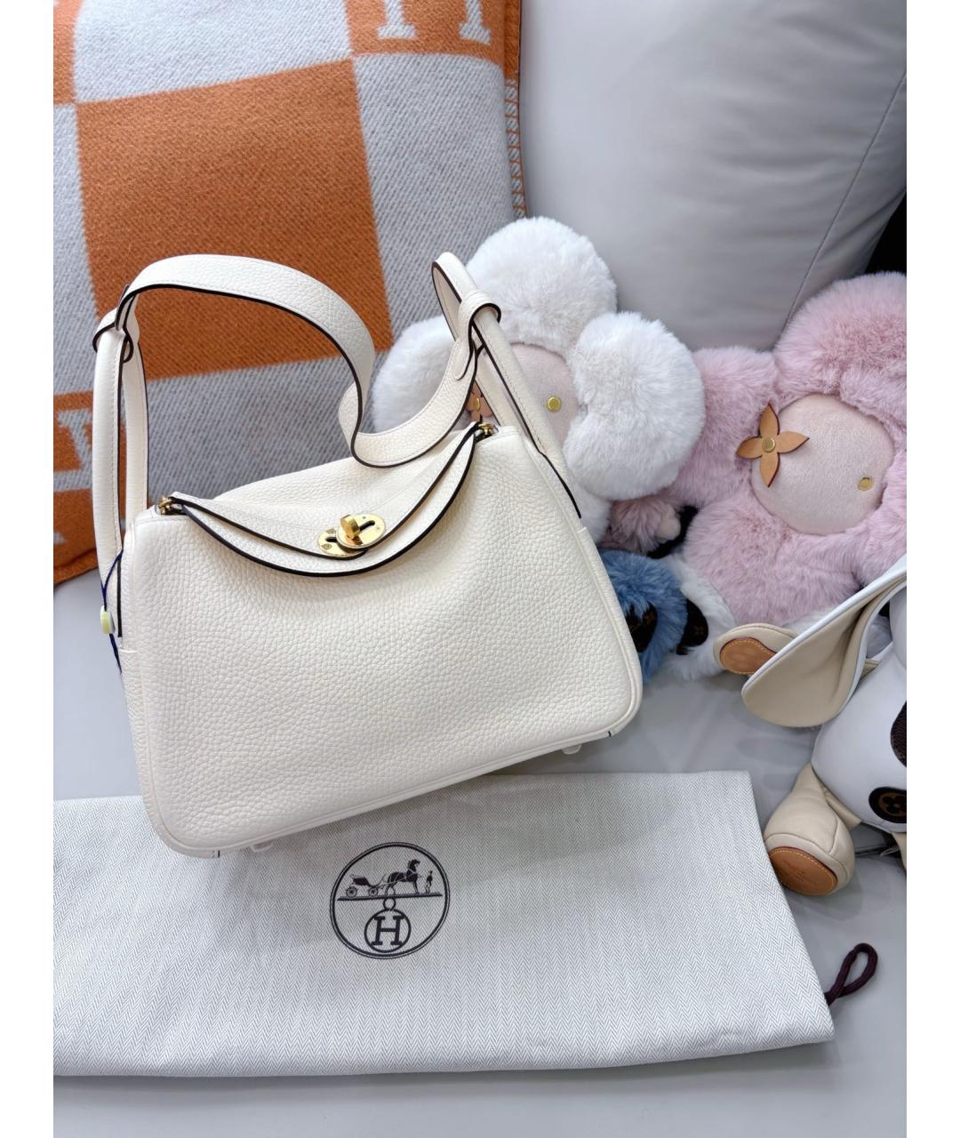 HERMES Белая кожаная сумка через плечо, фото 2
